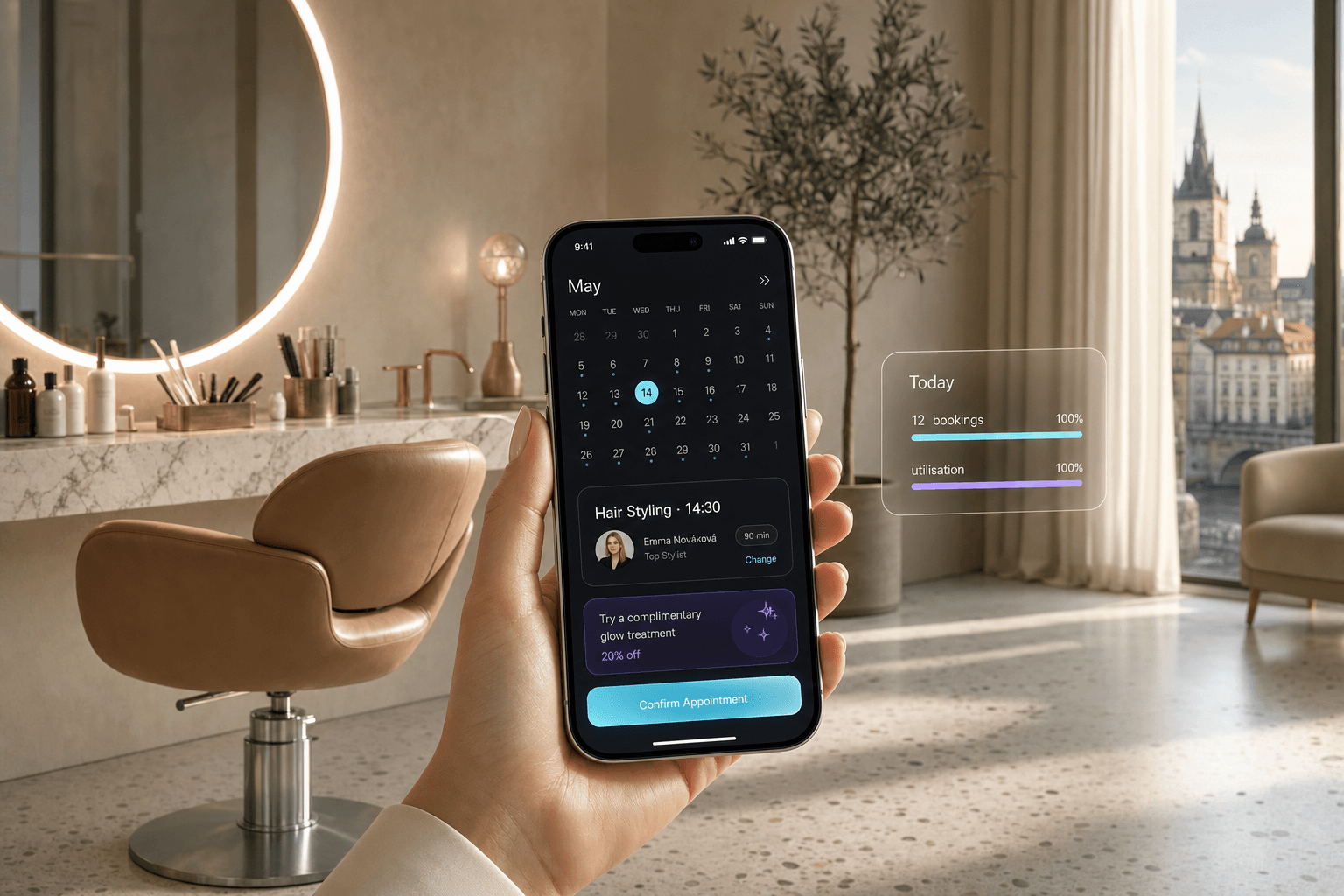 Smart booking app for a premium Prague beauty salon